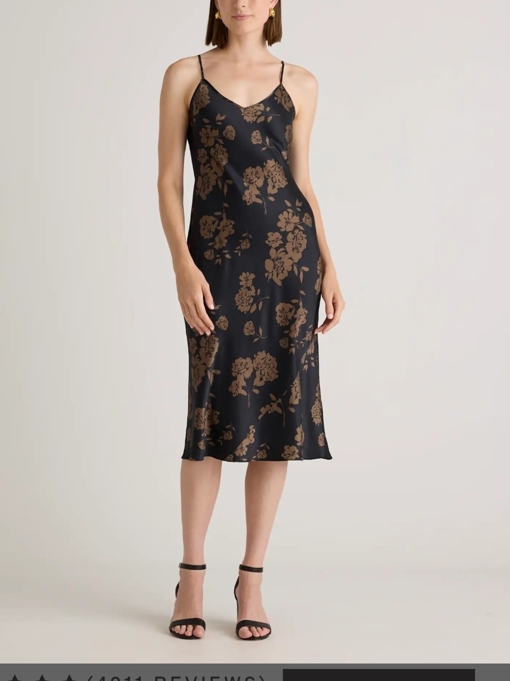 Quince 100% Washable Silk Slip Dress Caper Eclipse Midi Size S NWT